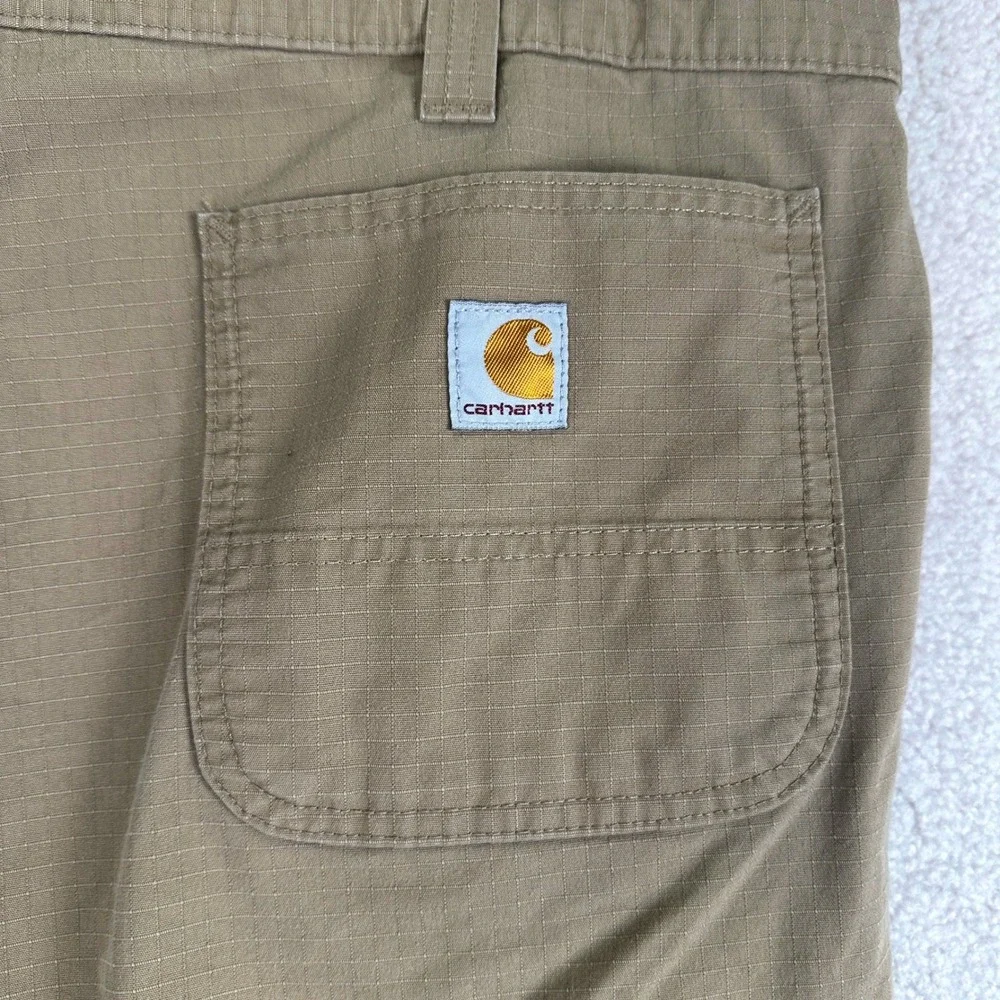 Carhartt Force Relaxed Fit Cargo Shorts Mens 42 Tan Ripstop Workwear Utility